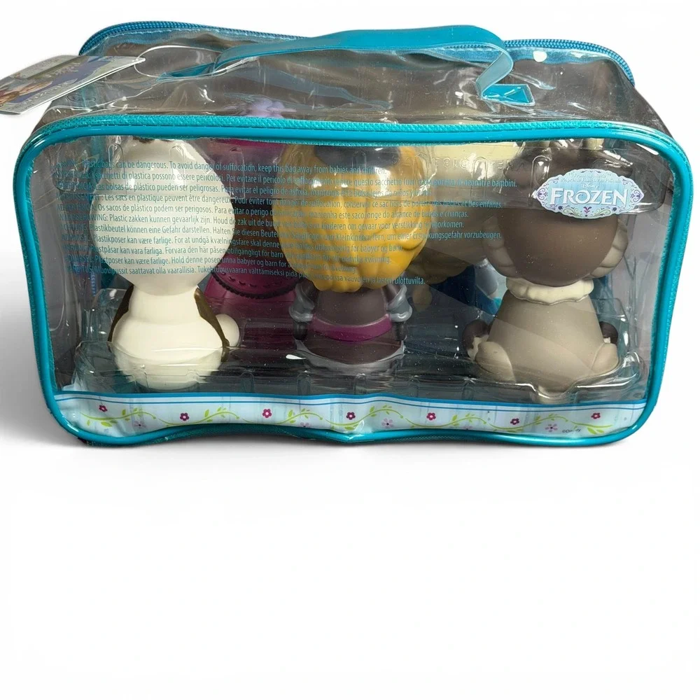 Disney Frozen Bath Toy Set Elsa Anna Olaf Sven Kristoff 5 Piece Case